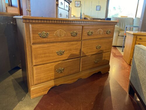 Six Drawer 50" Wide Dresser in Natural