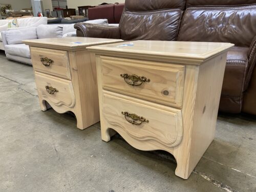White Washed 2 Drawer Nightstands (Set of 2)