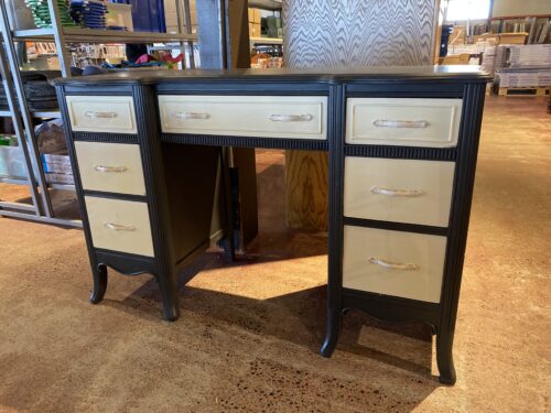 Vintage Two Tone Desk with White Handles