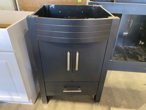 Maranella Black Sink Cabinet w/ No Slam Doors