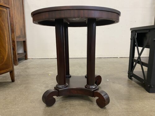 Dark Stained Pedestal Accent Table
