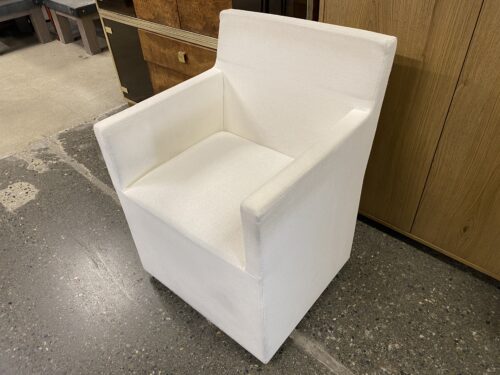 RESTORATION HARDWARE Ellison Track Arm Fabric Dining Chair w/ Casters