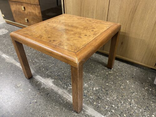 Square Burl Wood End Table