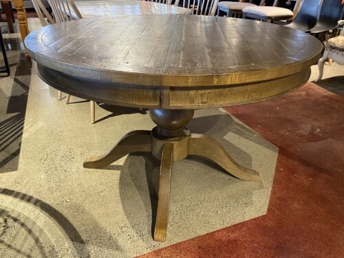 Rustic Round Pedestal Table