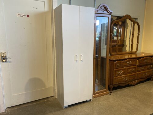 Tall White Storage Cabinet