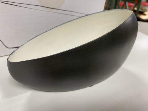 NEW! THREE BY THREE Ninyo Ellipse Vase in Snow + Brushed Zinc