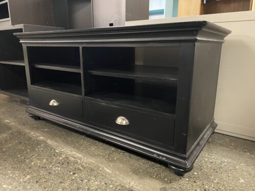 Black Media Stand w/ 2-Drawers
