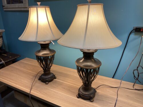 Bronze Openwork Table Lamp (Set of 2)