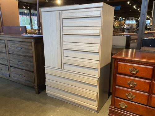 Pale Minimal Armoire w/ Shelf Storage