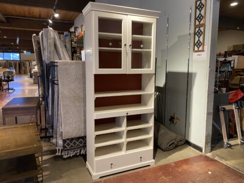 Tall Crisp White Display/Storage Cabinet