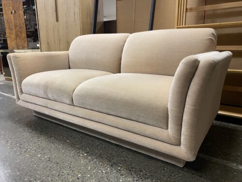 Contemporary Beige Upholstered Loveseat