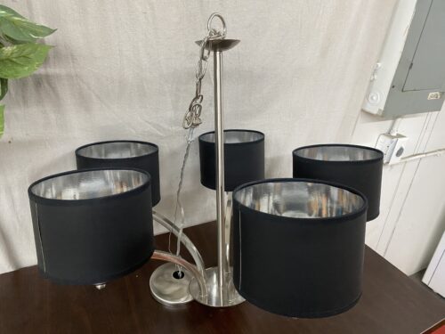 Black & Silver 5-Light Chandelier