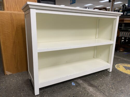 White Wood 2 Shelf Low Bookcase