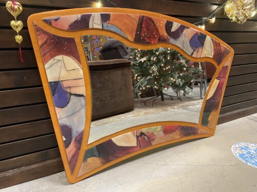 Orange Artistic Asymmetrical Wall Mirror