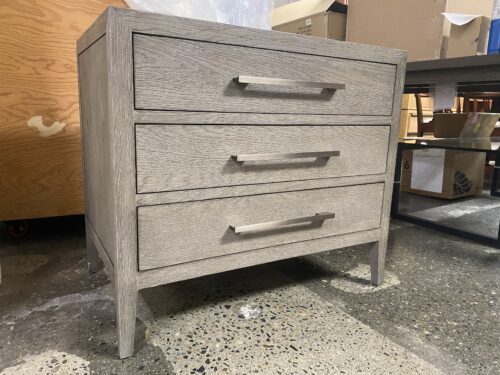 RESTORATION HARDWARE Gray French Contemporary Closed Nightstand