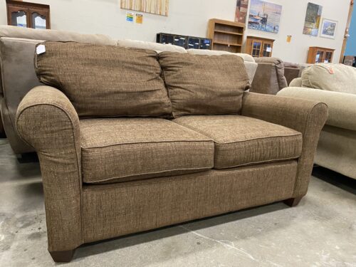 BASSETT Chocolate Brown Heathered Loveseat