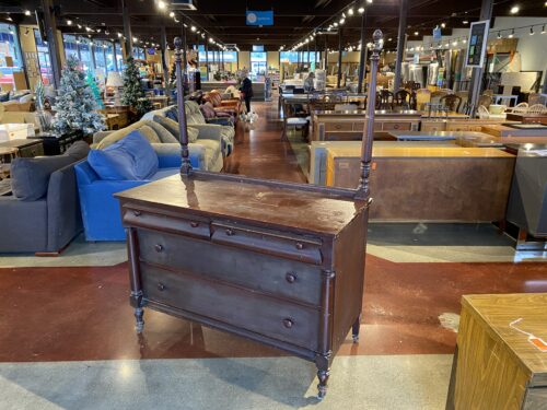 Vintage Four Drawer Mahogany Dresser with Detached Mirror