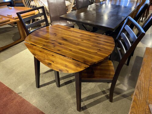 STEVE SILVER COMPANY Abaco Double Drop Leaf Cherry Finish Wood Dining Table with Two Chairs