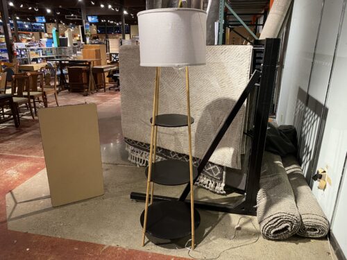 THRESHOLD Shelf Floor Lamp in Black/Natural