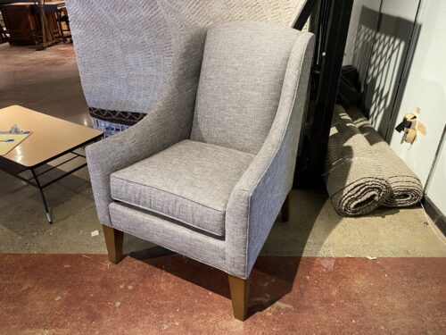 ETHAN ALLEN Slope Arm Upholstered Chair in Grey