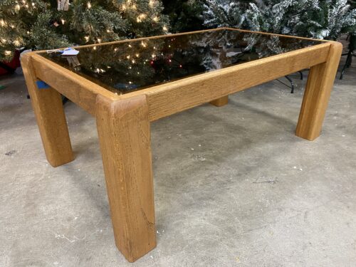 Smoked Glass Wooden Coffee Table