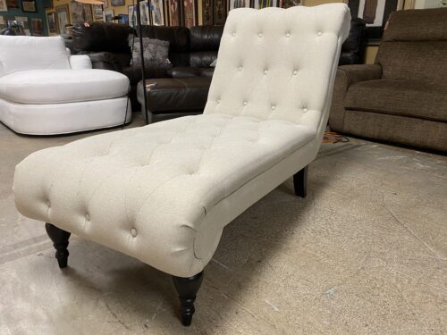 Tufted Beige Chaise Lounger