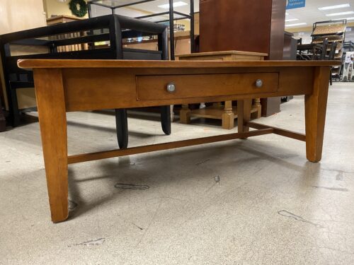 Natural Wood Coffee Table w/ Drawer