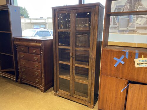 ASHLEY Double Door Curio Cabinet with Adjustable Shelves