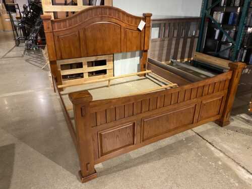 ASHLEY King Sized Bed Frame in Oak Stain Finish