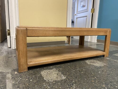 Natural Wood Coffee Table w/ Hidden Drawer