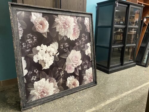 FETCO Rose Art Print in Distressed Wood Frame