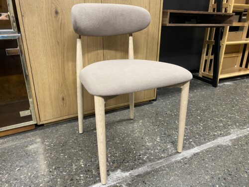 RESTORATION HARDWARE Arno Natural Side Chair w/ Whitewashed Oak & Brass Frame