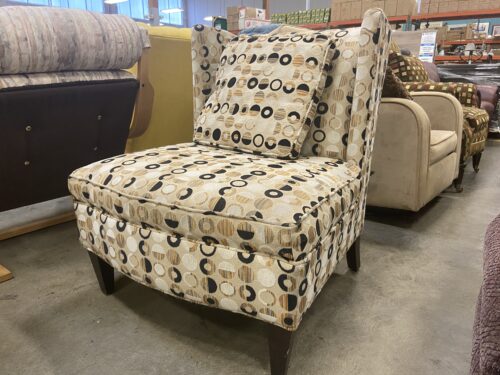 Geometric Circle Pattern Upholstered Accent Chair