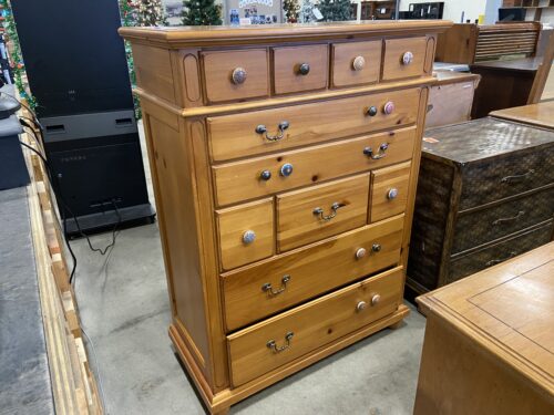 Wooden Dresser with Eclectic Porcelain Knobs