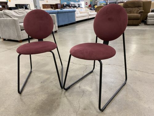 IKEA Manhult Modern Dining Chair in Currant Red Velvet (Set of 2)