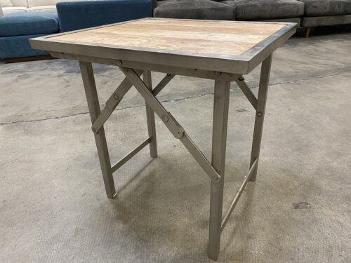 JAMIE YOUNG Industrial Style Wood Top End Table with Metal Frame