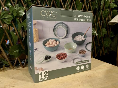 NEW! CWC 12 Pc. Mixing Bowl Set w/ Lids, Rhombus Design