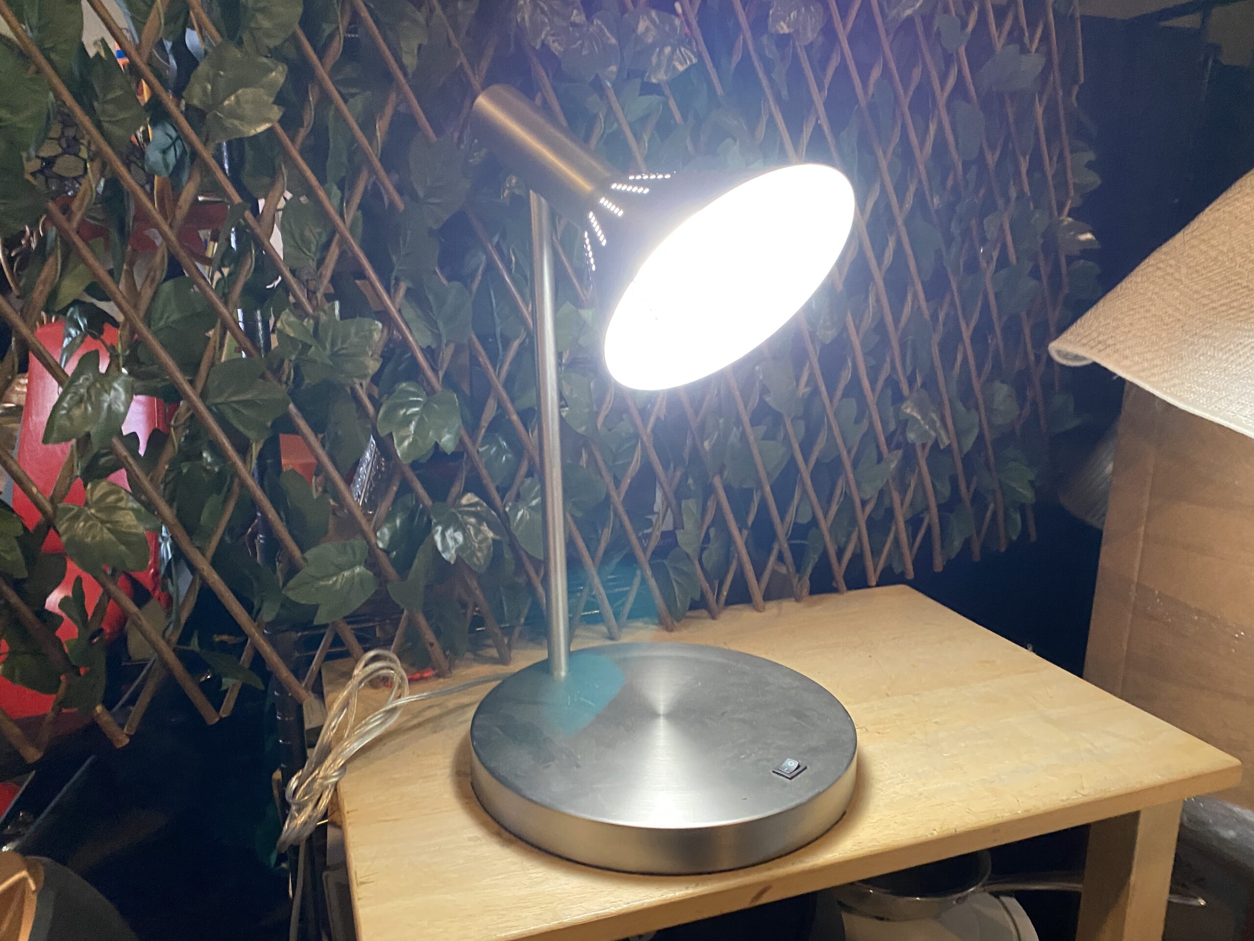 Flared Modern Silver Table Lamp