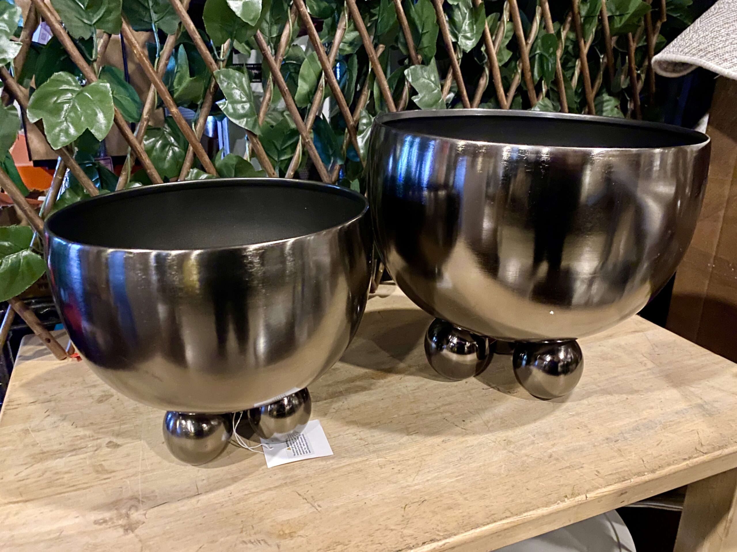 MADE IN INDIA Ball Foot Metal Décor Bowls (Set of 2)