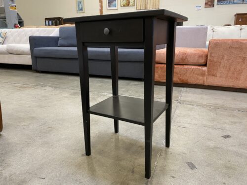 IKEA Hemnes 2 Tier Black Single Drawer Nightstand