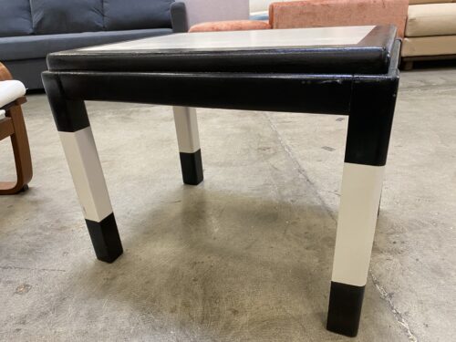 Black and White Hand Painted Side Table