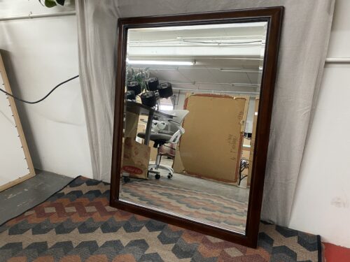 SAMSON INTERNATIONAL Rectangular Mirror w/ Cherry Finish Wood Frame