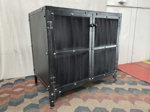 Small Industrial Black Metal Storage Cabinet