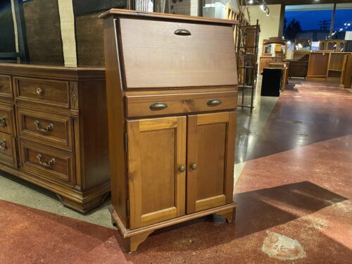 Shallow Warm Wood Secretary Desk