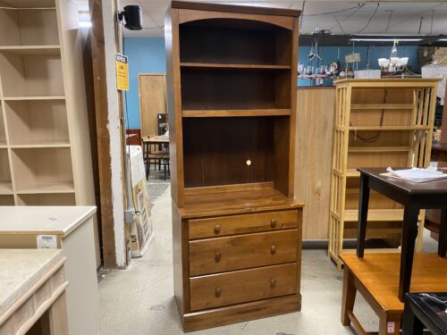 ETHAN ALLEN Traditional 3-Drawer Dresser w/ Bookshelf Top