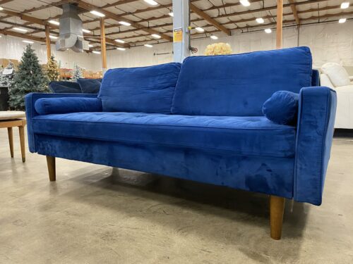 Royal Blue Tufted Petite Sofa