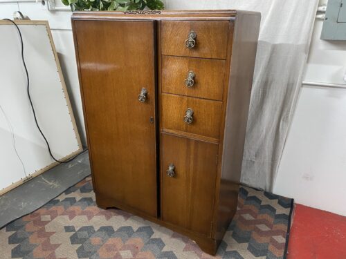 Vintage Wood Armoire w/ 3-Drawers