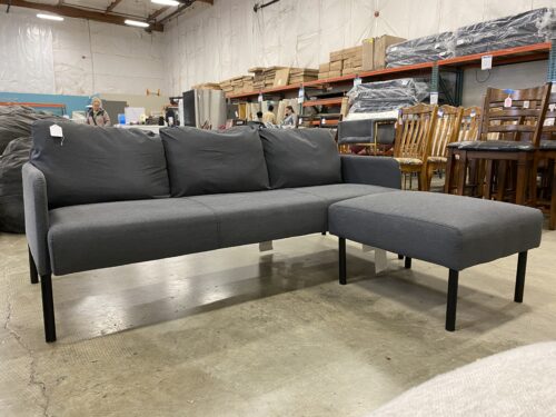 IKEA Glostad Petite Grey Loveseat with Sliding Ottoman