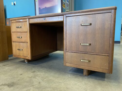 LEOPOLD FURNITURE Vintage Mid-Century Modern Walnut Office Desk