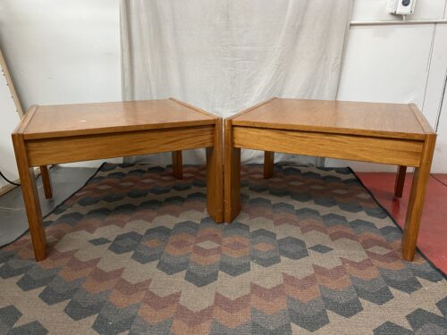 Solid Square Wooden End Tables (Set of 2)